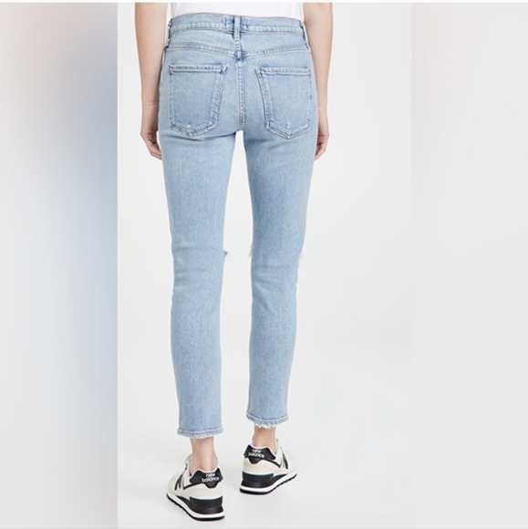 AGOLDE Mid Rise Skinny Straight Toni Jeans In Light Wash Distressed Knee.Size 26 - Picture 10 of 15